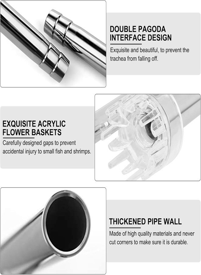EVTSCAN Metal Lily Pipe Surface Skimmer Steel Stainless Inflow Outflow for Aquarium Planted Tank(12) - Image 3